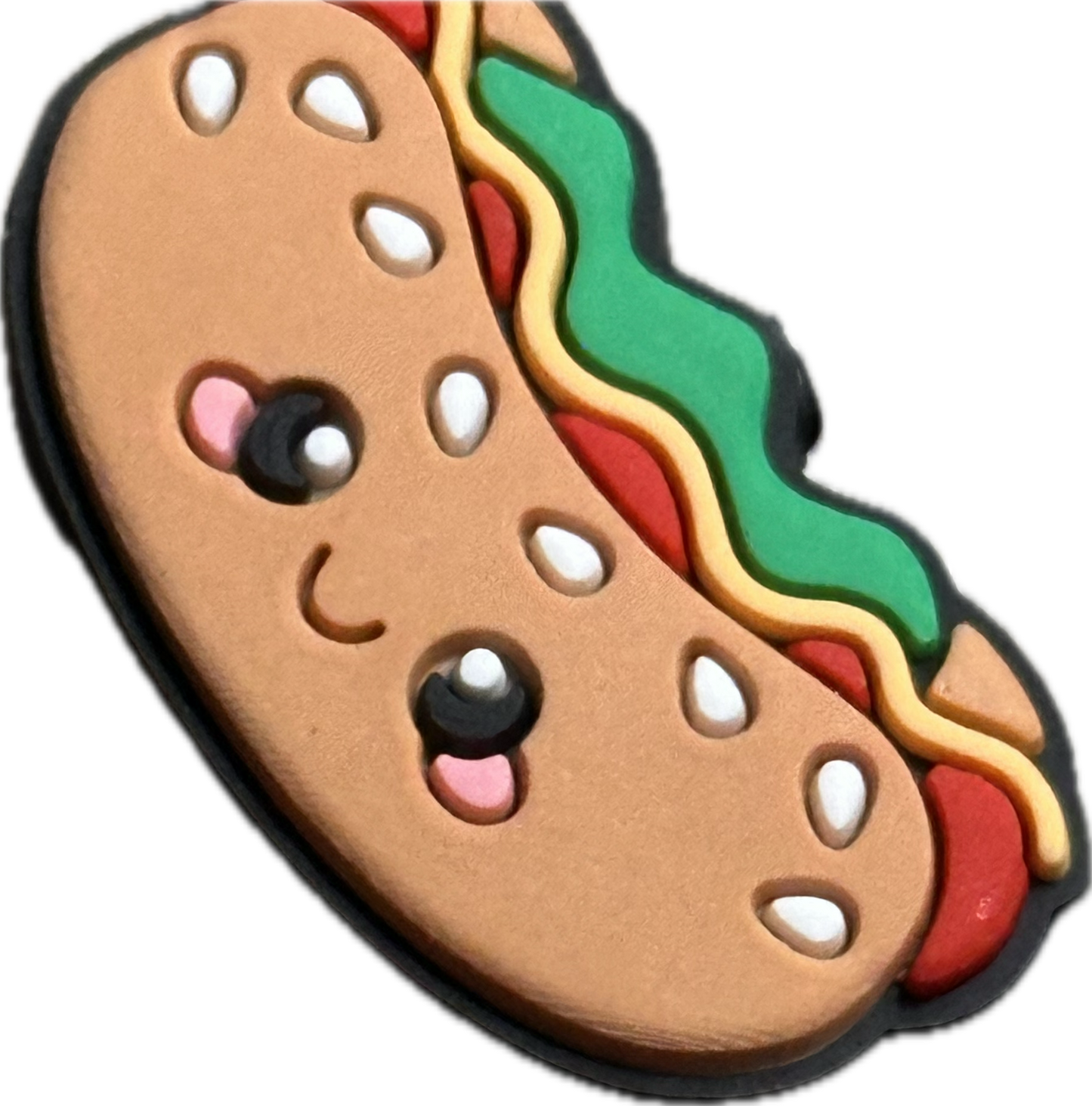 Hot dog focal bead/ silicone/ restaurant/ pen beading