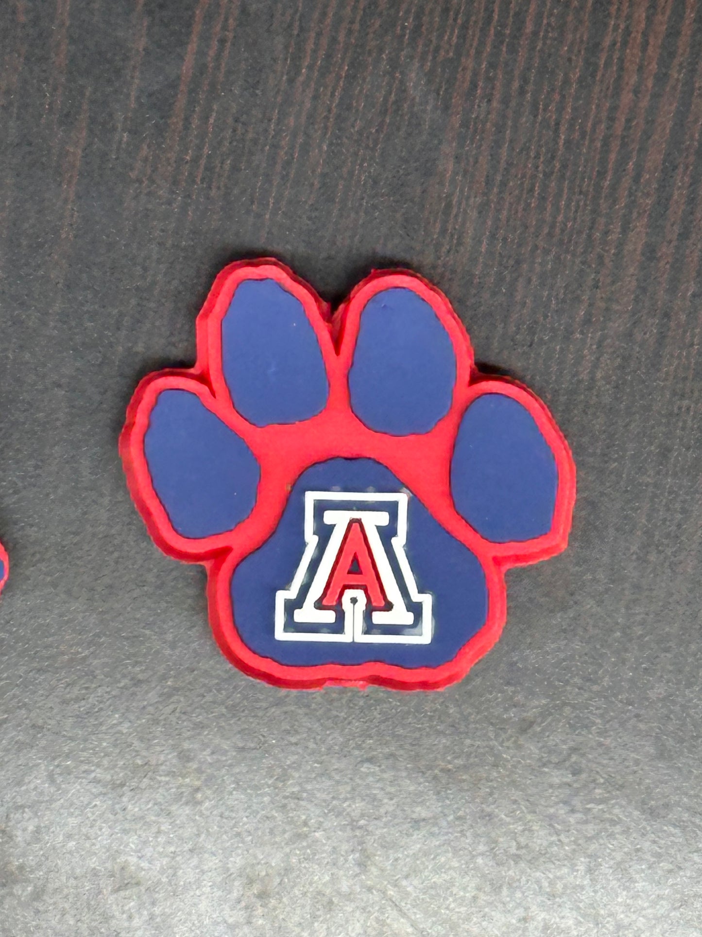 Arizona Wildcats/ University of Arizona focal bead / sports silicone bead