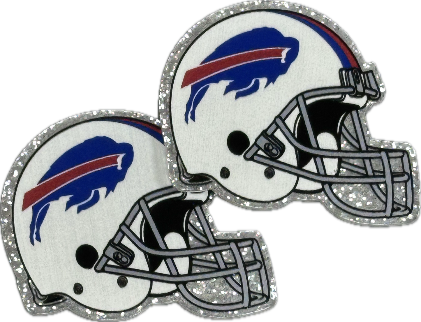 Buffalo football helmet-set of two (2) Badge Reel acrylic pieces/ cute print/ badge reel/ DIY keychain/ football planars