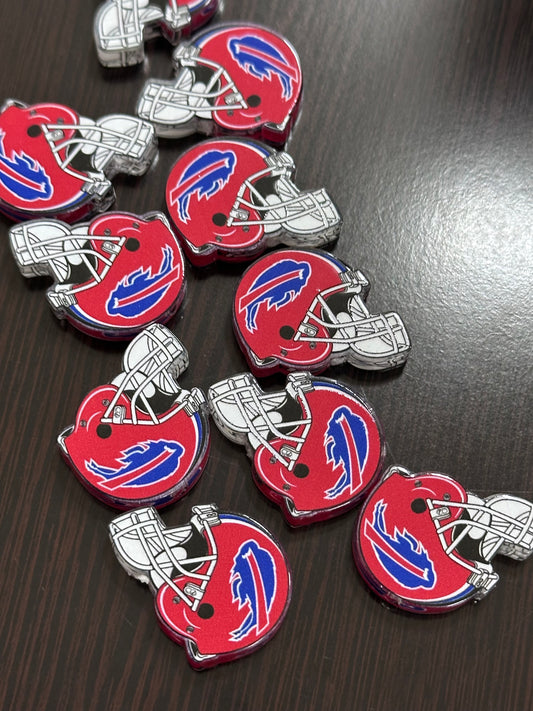 Buffalo acrylic focal bead- set of 2/ focal bead/ pen beading / keychain bead/ helmet shaped bead