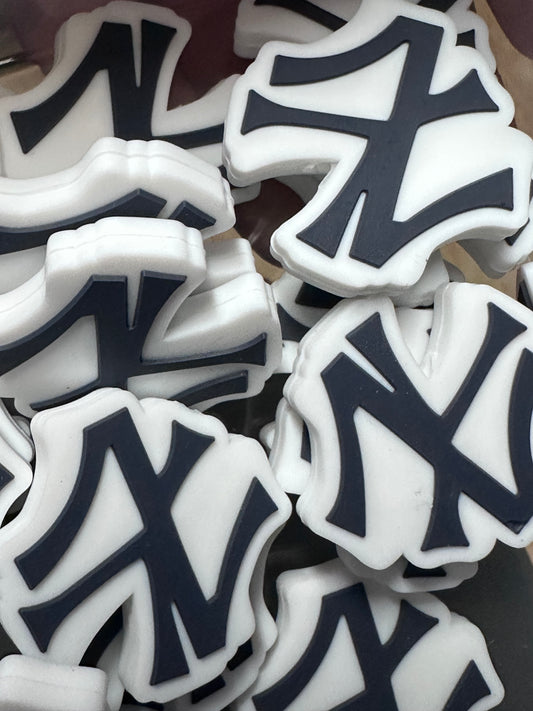 New York Yankees focal bead/ baseball/ Letters NY