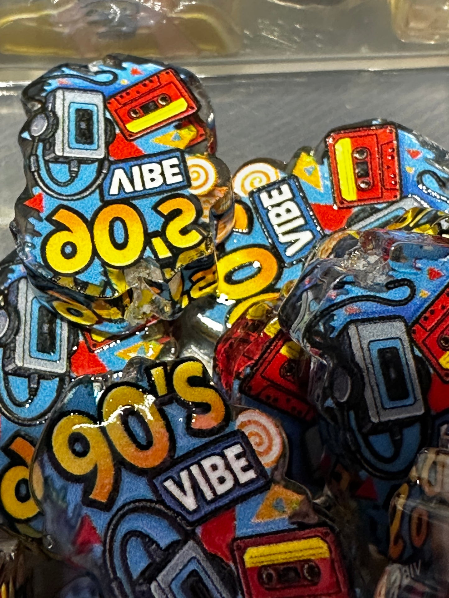 90's vibe acrylic focal bead- set of 2/ focal bead/ pen beading / keychain bead/