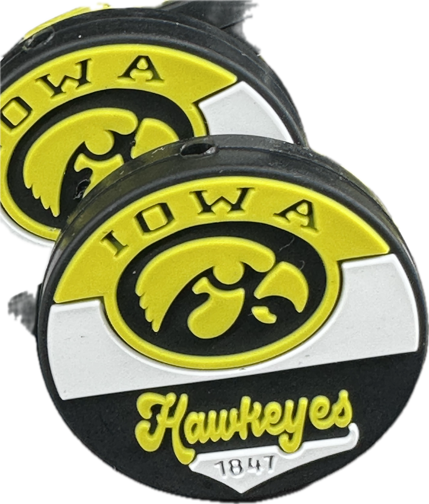 New! Iowa Hawkeyes focal beads/college ball/Focal Bead/ beadable pen/ Silicone  bead/ keychain bead / Football/ Style#2 helmet