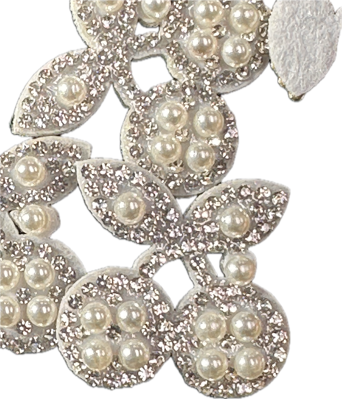 GLUE on Pearl and Rhinestone Cherries Appliques – design – Set of 5 Sparkling Embellishments for Crafts, Headbands, DIY