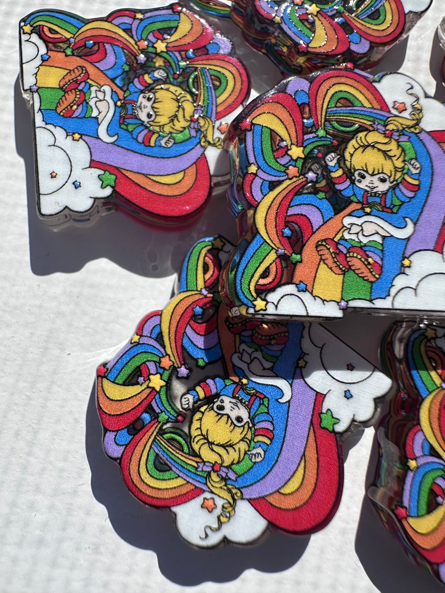 Rainbow girl colorful acrylic focal bead- set of 2/ focal bead/ pen beading / keychain bead