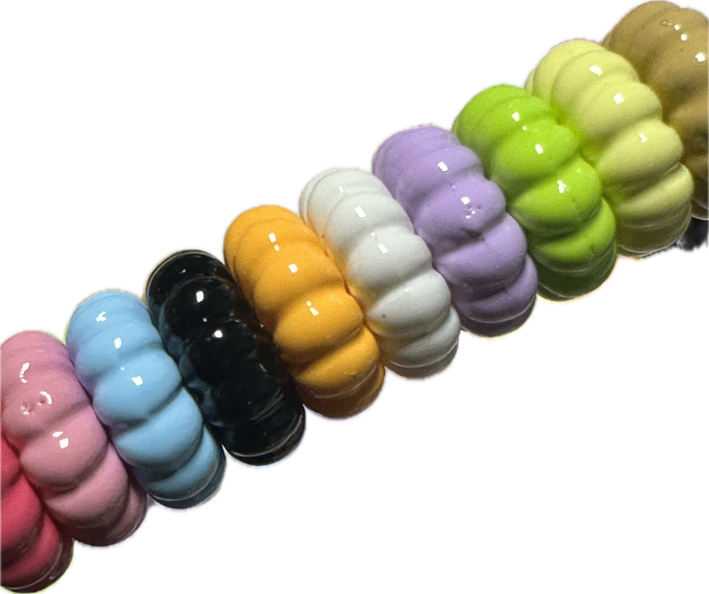 Acrylic pastel color pumpkin shaped spacer beads /perfect for beadable pen/ keychain bead