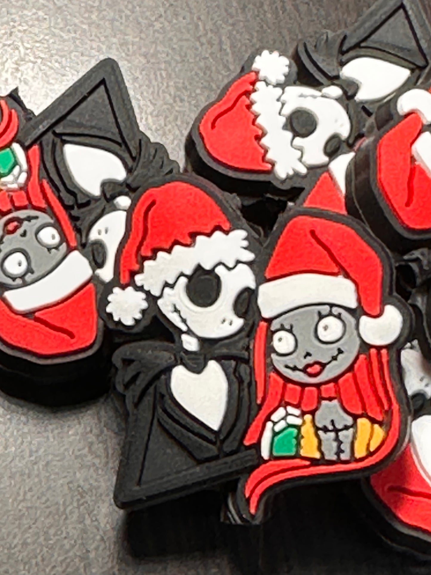 Christmas Focal Bead/ beadable pen/ Silicone  bead/ keychain bead/ scary couple