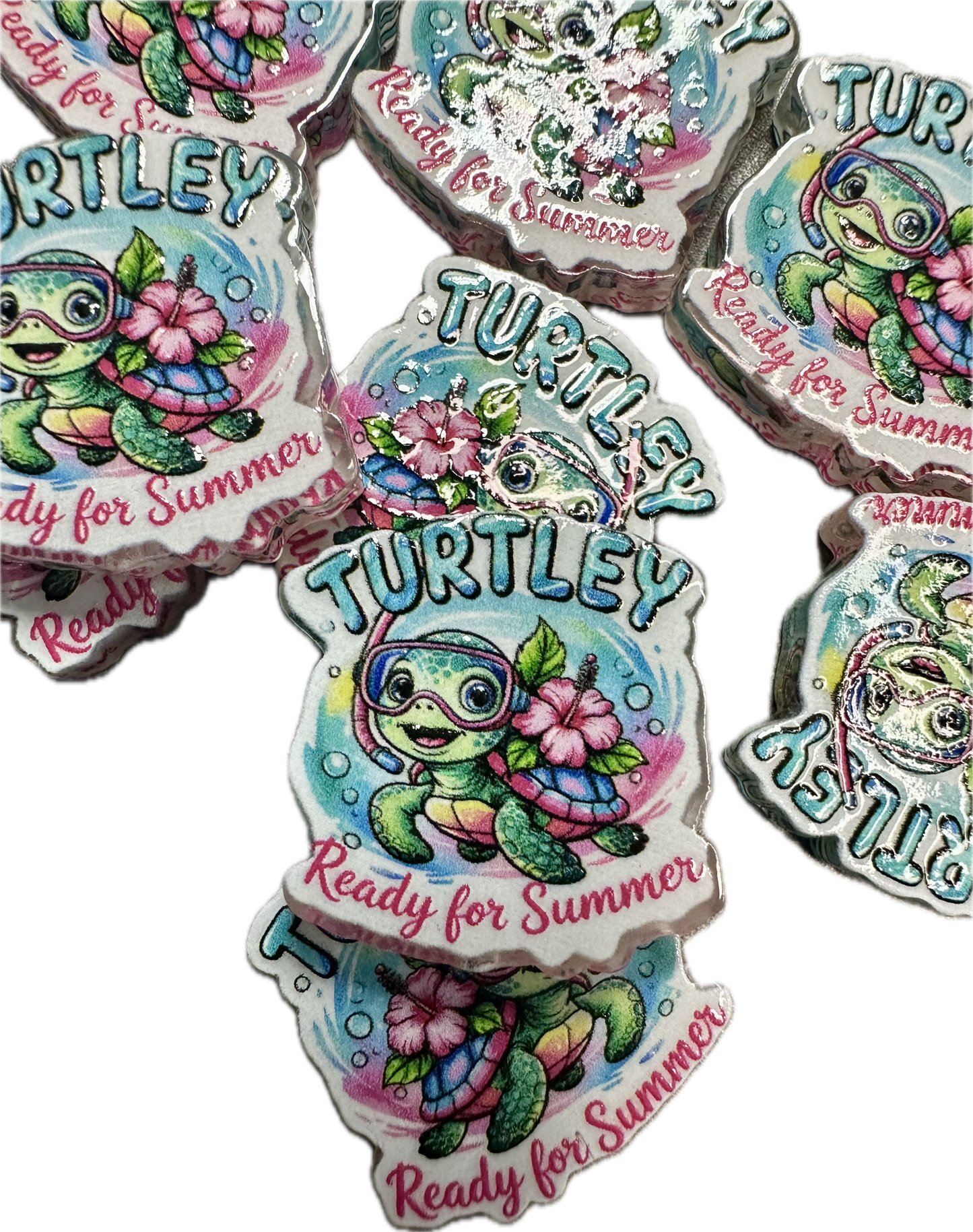 Sea Turtle acrylic focal bead- set of 2/ focal bead/ pen beading / keychain bead/ ocean life - sea life