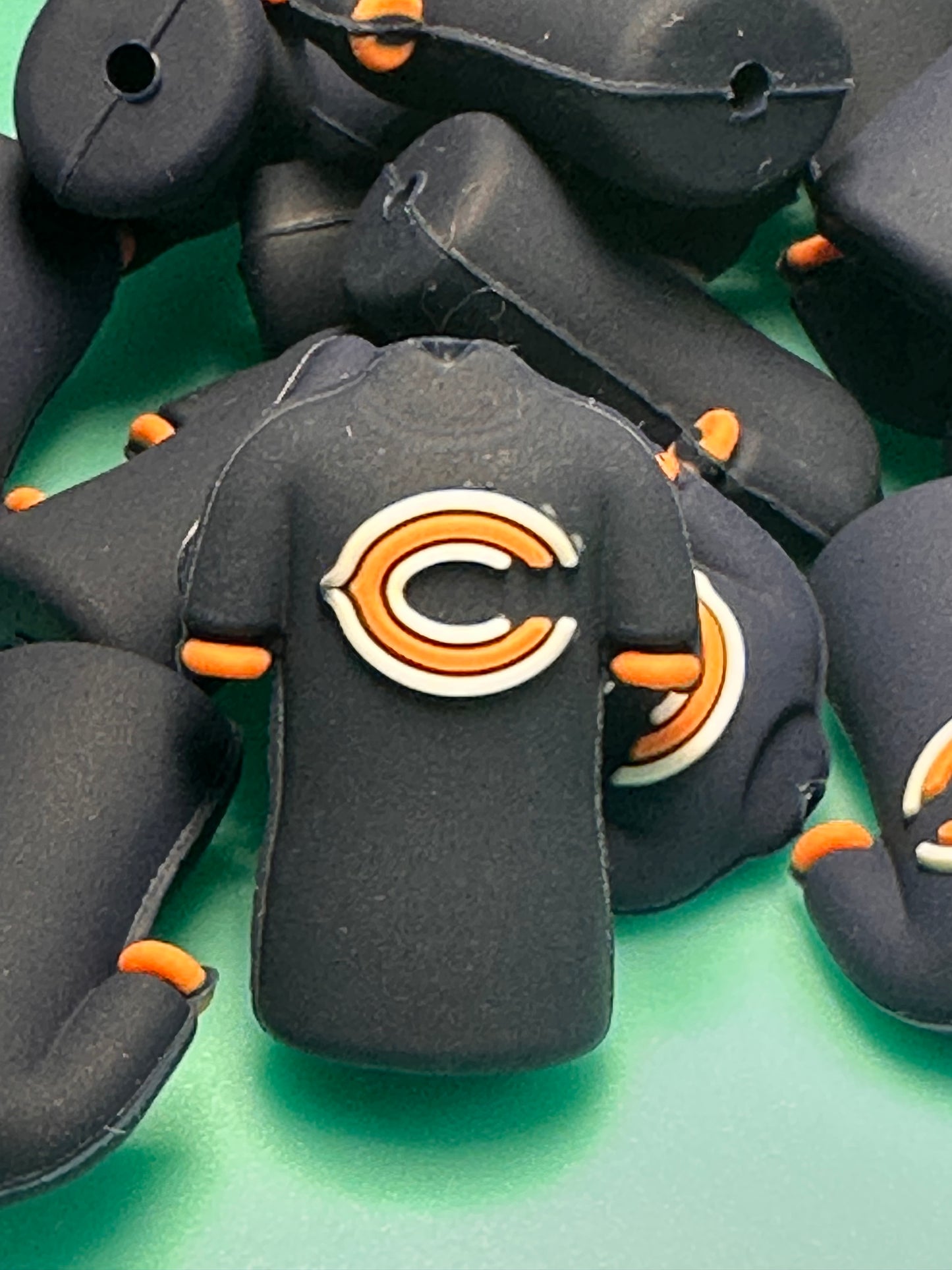 3D Chicago Bears football jersey focal bead/