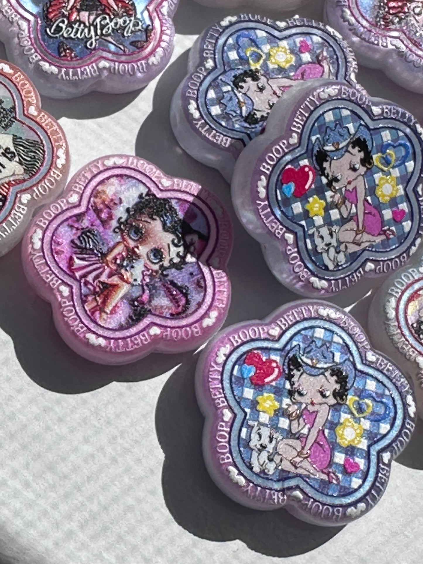 Flower shaped girl acrylic focal bead- set of 2/ focal bead/ pen beading / keychain bead