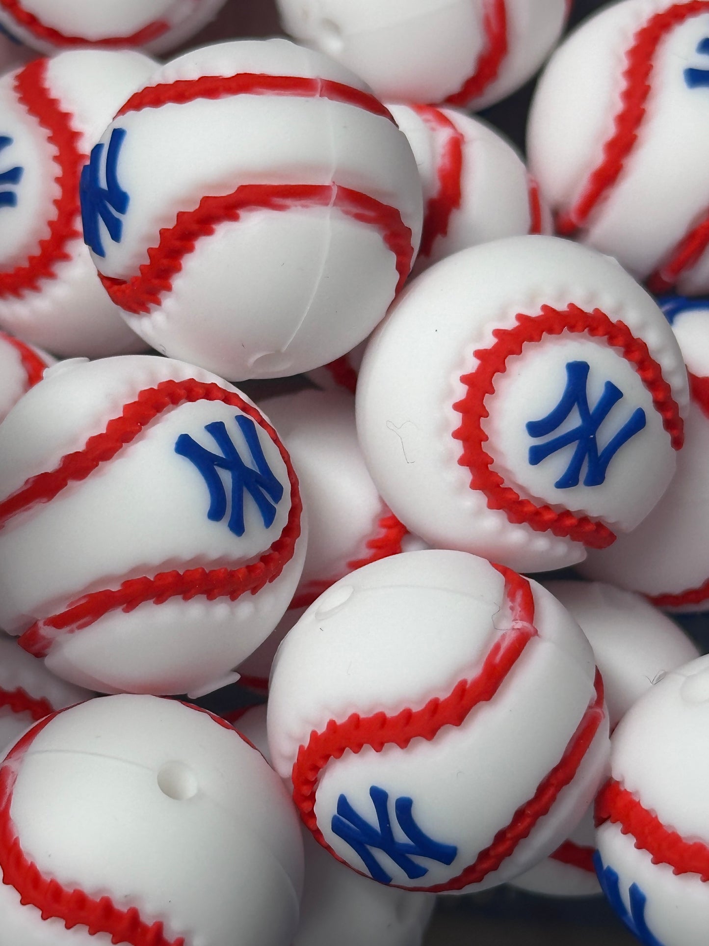 3D baseball New York Yankees focal bead/ baseball/NY