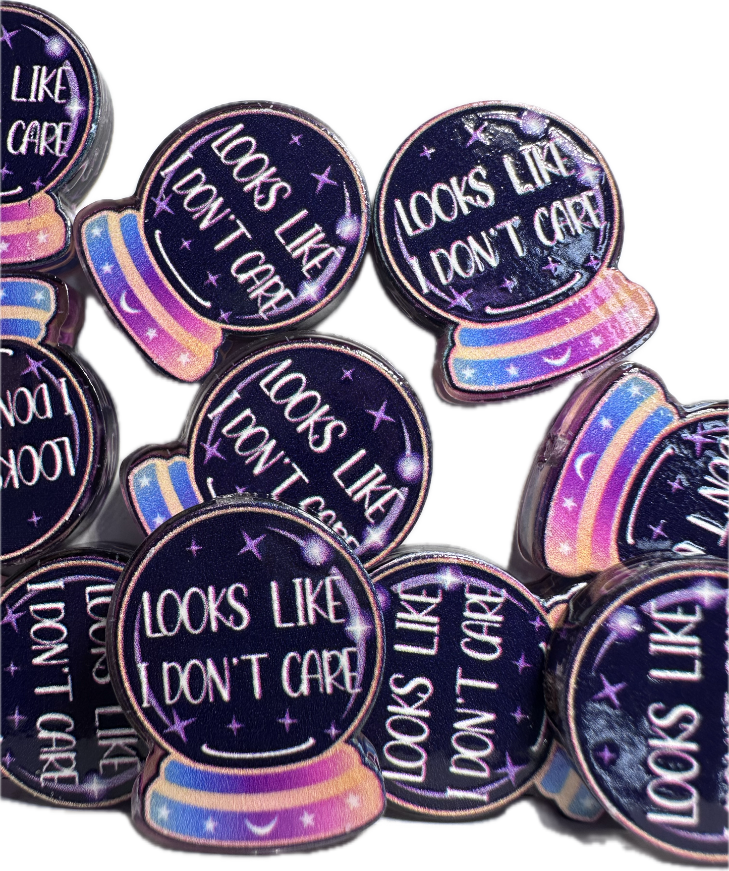 Crystal ball acrylic focal bead- set of 2/ focal bead/ pen beading / keychain bead/