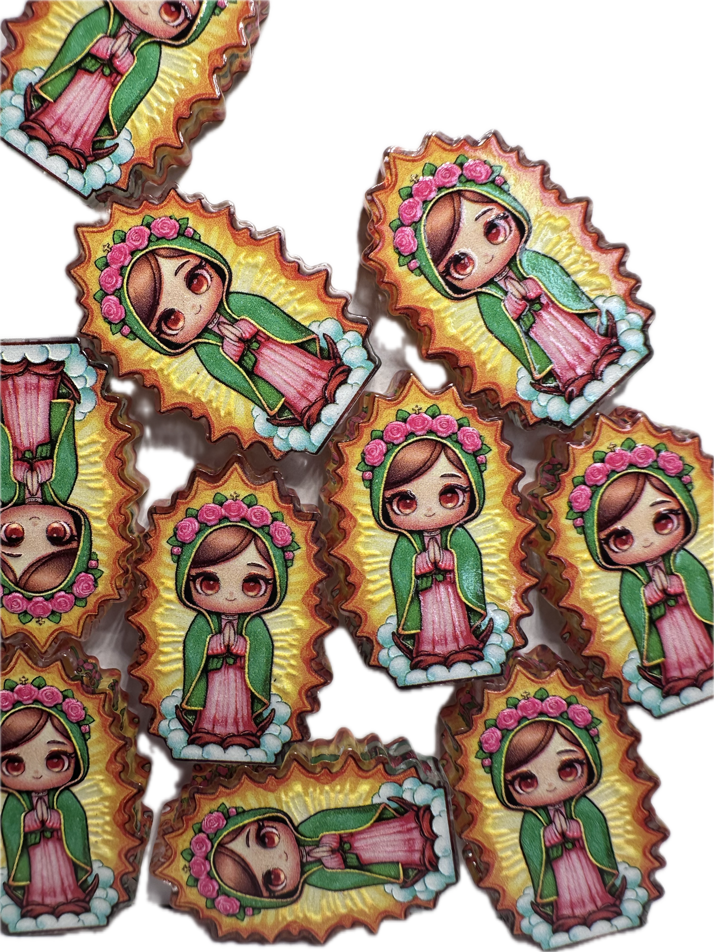 lady in gown acrylic focal bead- set of 2/ focal bead/ pen beading / keychain bead