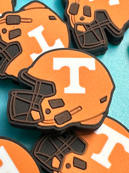 Tennessee volunteers focal beads/ NFL /  Focal Bead/ beadable pen/ Silicone  bead/ keychain bead / Football/ helmet/