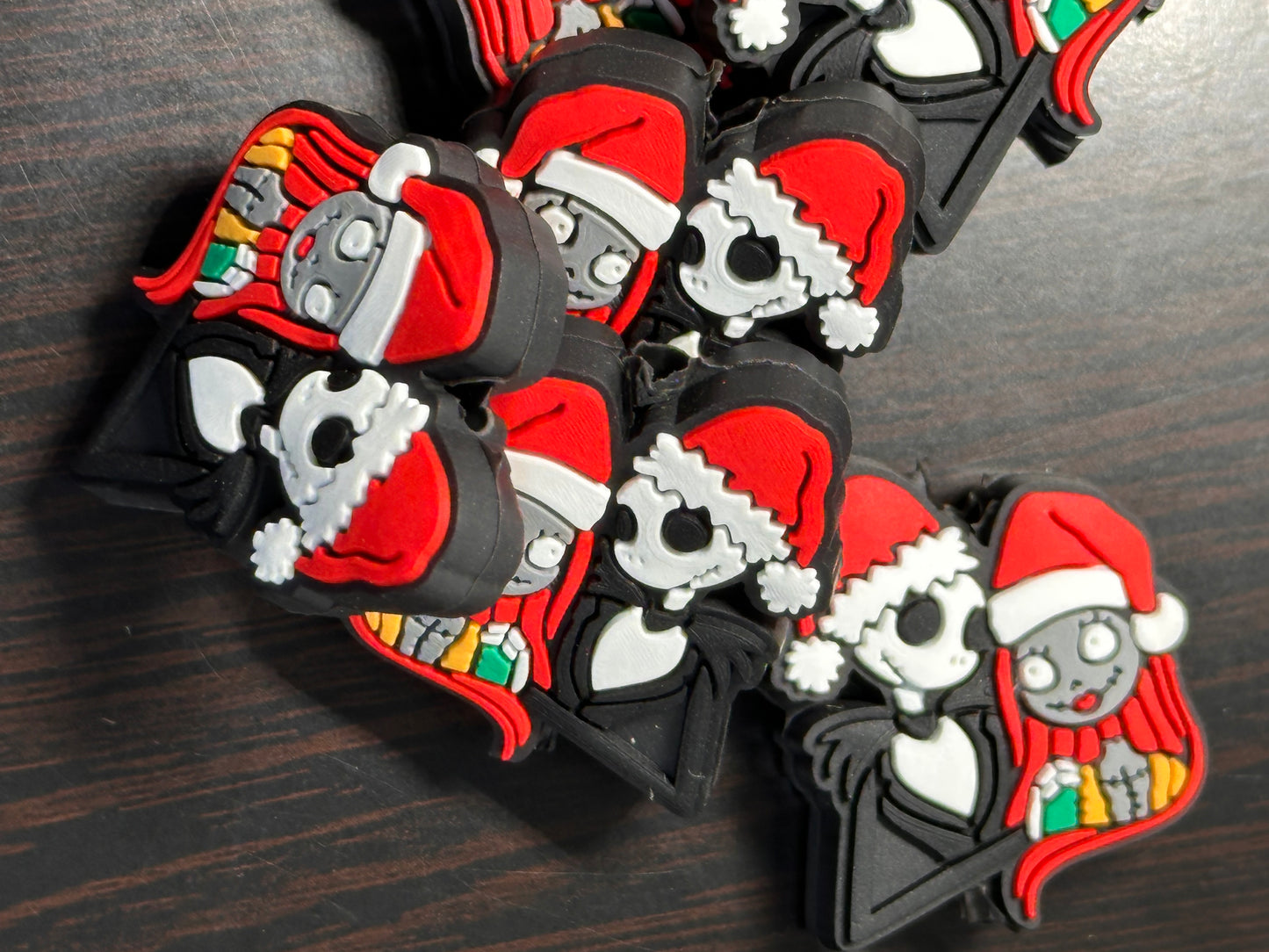 Christmas Focal Bead/ beadable pen/ Silicone  bead/ keychain bead/ scary couple