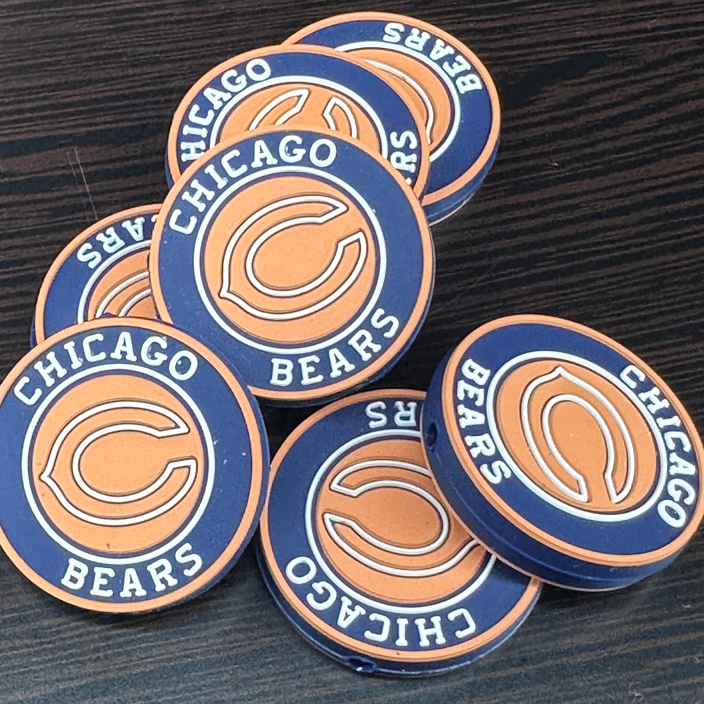 Chicago Bears round focal bead- style 4/ Silicone bead for beadable products