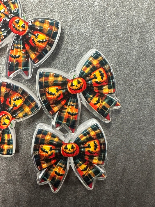 Halloween bow acrylic focal bead- set of 2/ focal bead/ pen beading / keychain bead/