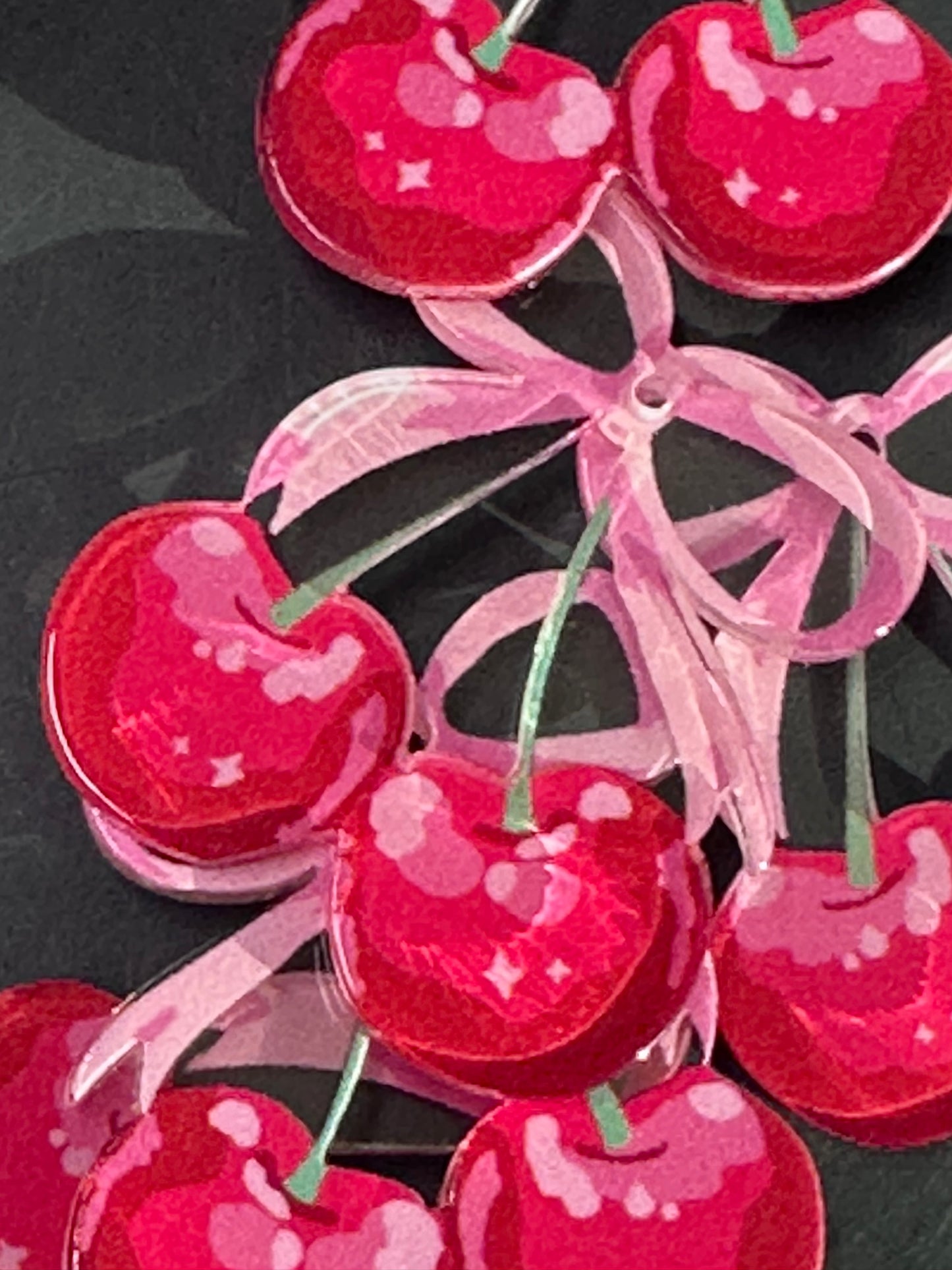 Cherries Acrylic Pendants – Pendant charms for DIY Crafts (Set of 5)