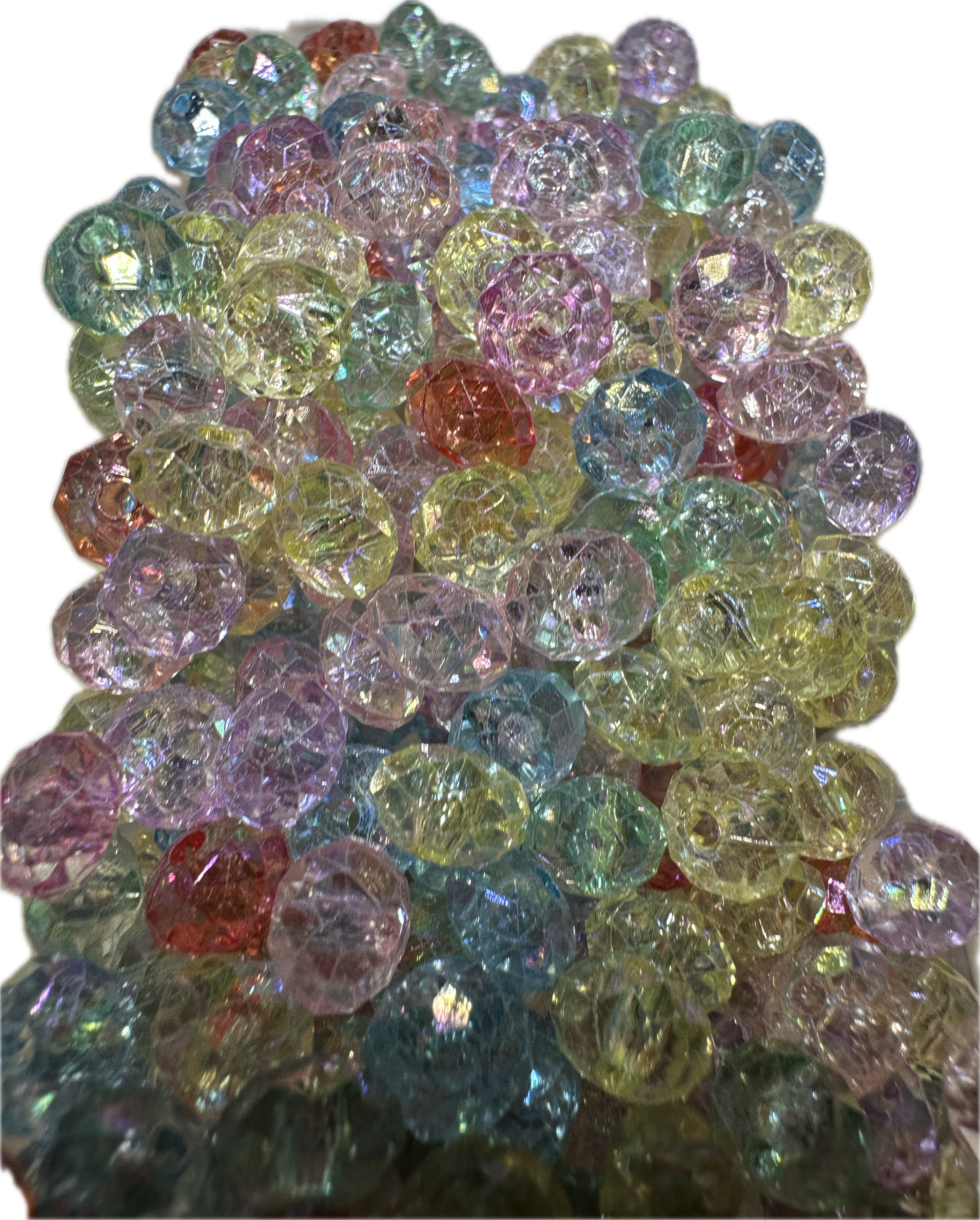Acrylic faceted clear beads / see thru beads/clear 8x6mm beads/ sparkle beads/ pen beading beads/ bling beads/ keychain beads/ DIY