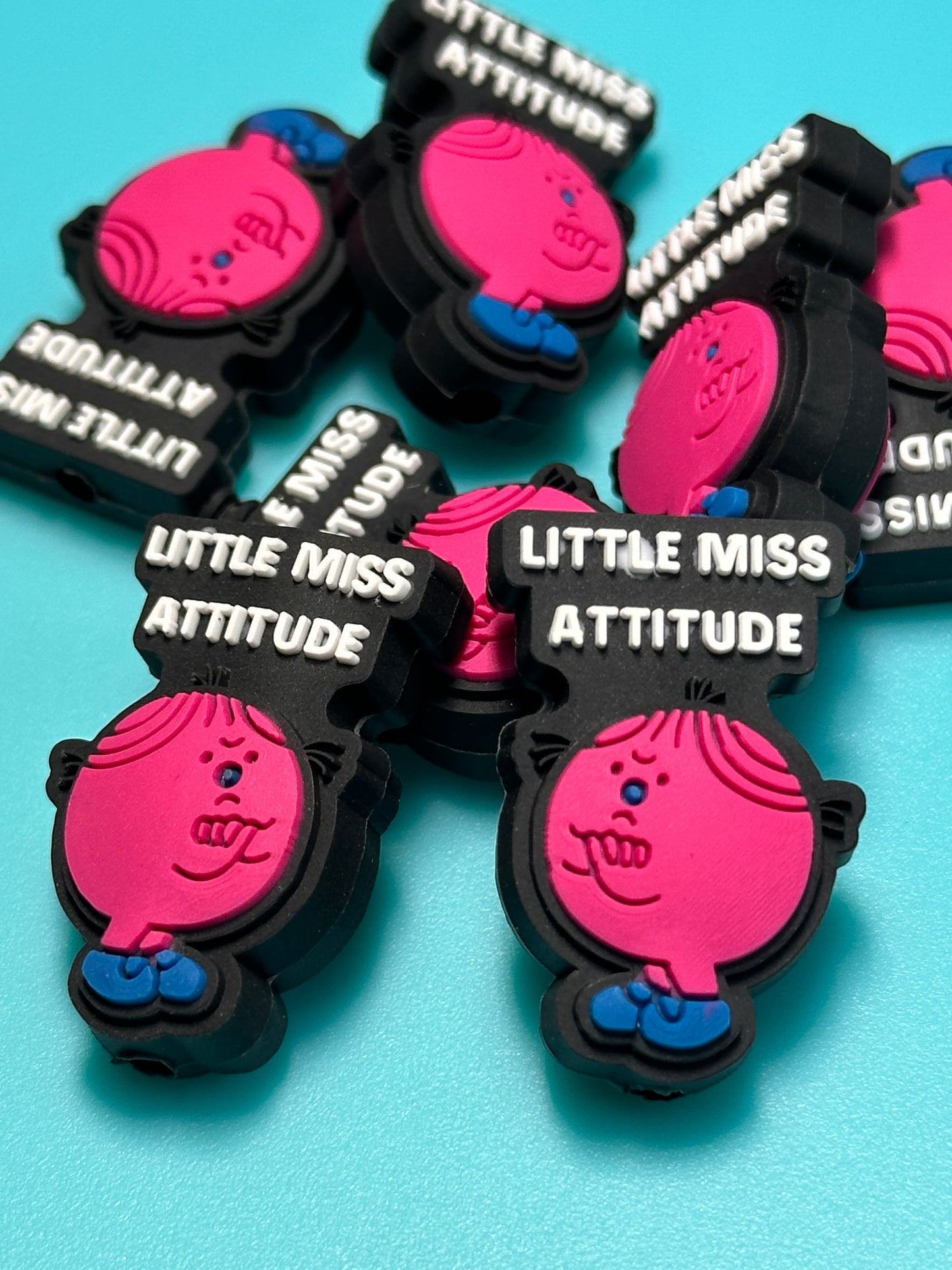 Little Miss Attitude Silicone focal bead for pen beading and keychain DIY/ sassy/ girl