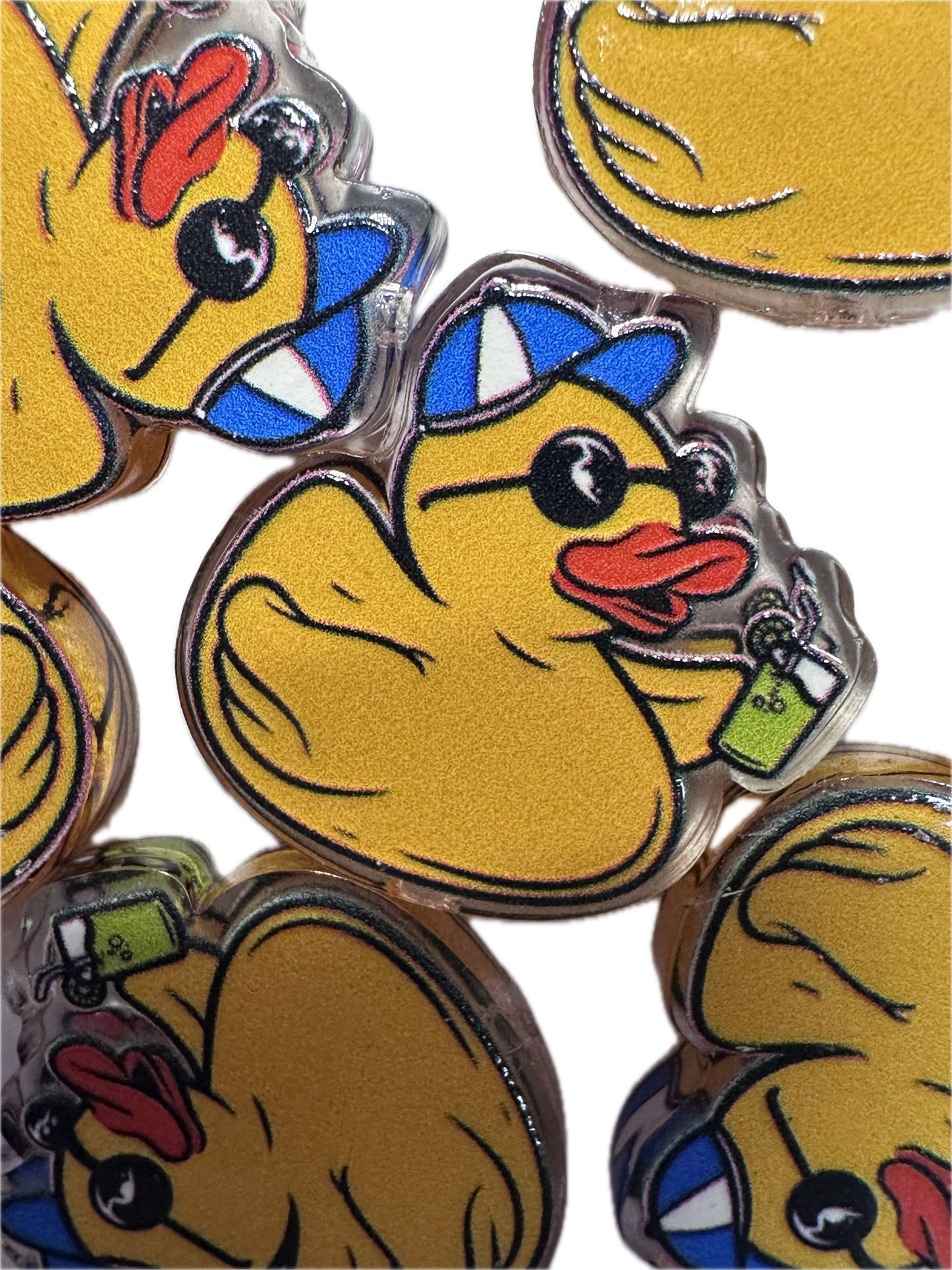 Yellow duck acrylic focal bead- set of 2/ focal bead/ pen beading / keychain bead/