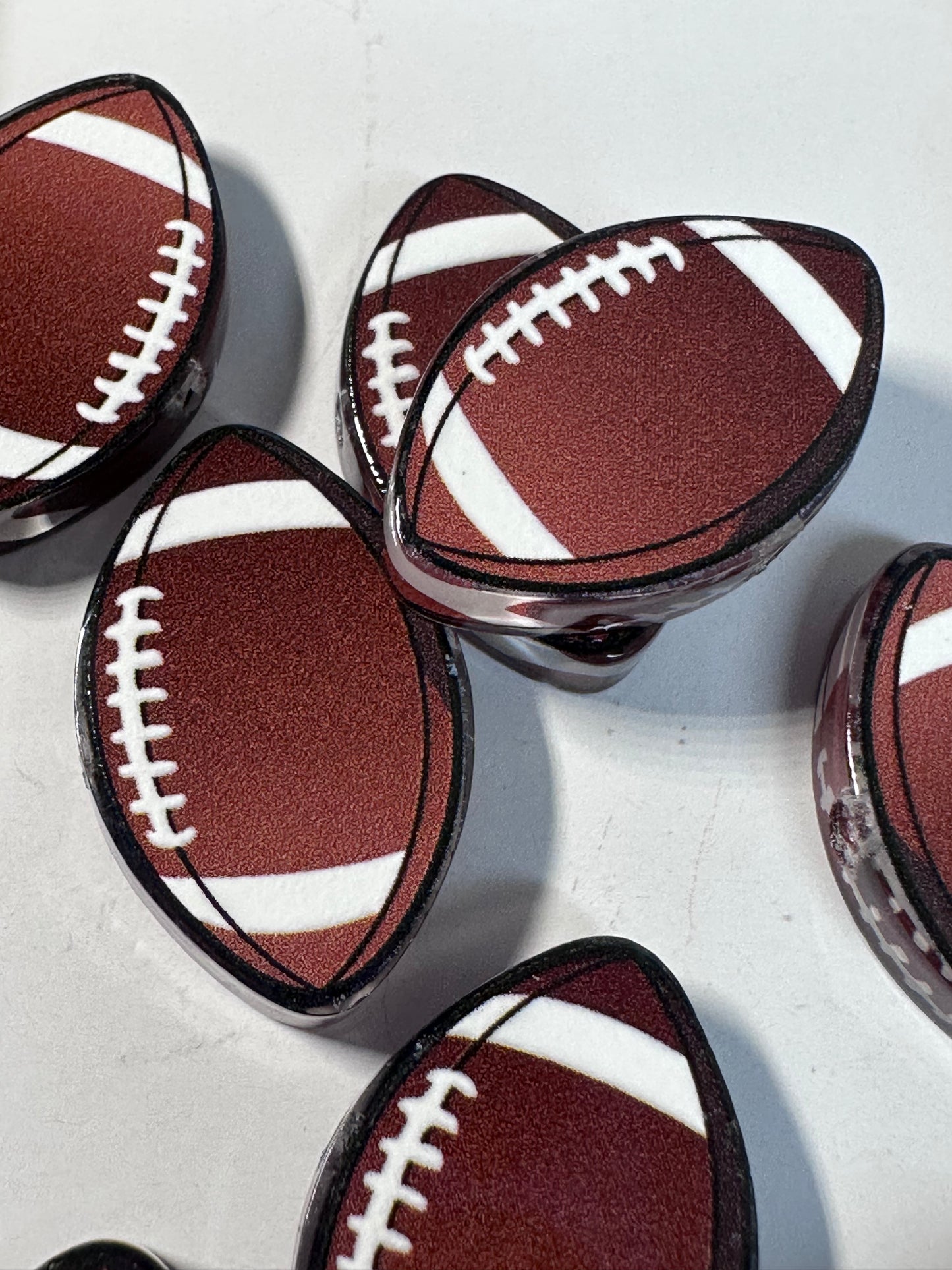 NEW football acrylic focal bead- set of 2/ focal bead/ pen beading / keychain bead