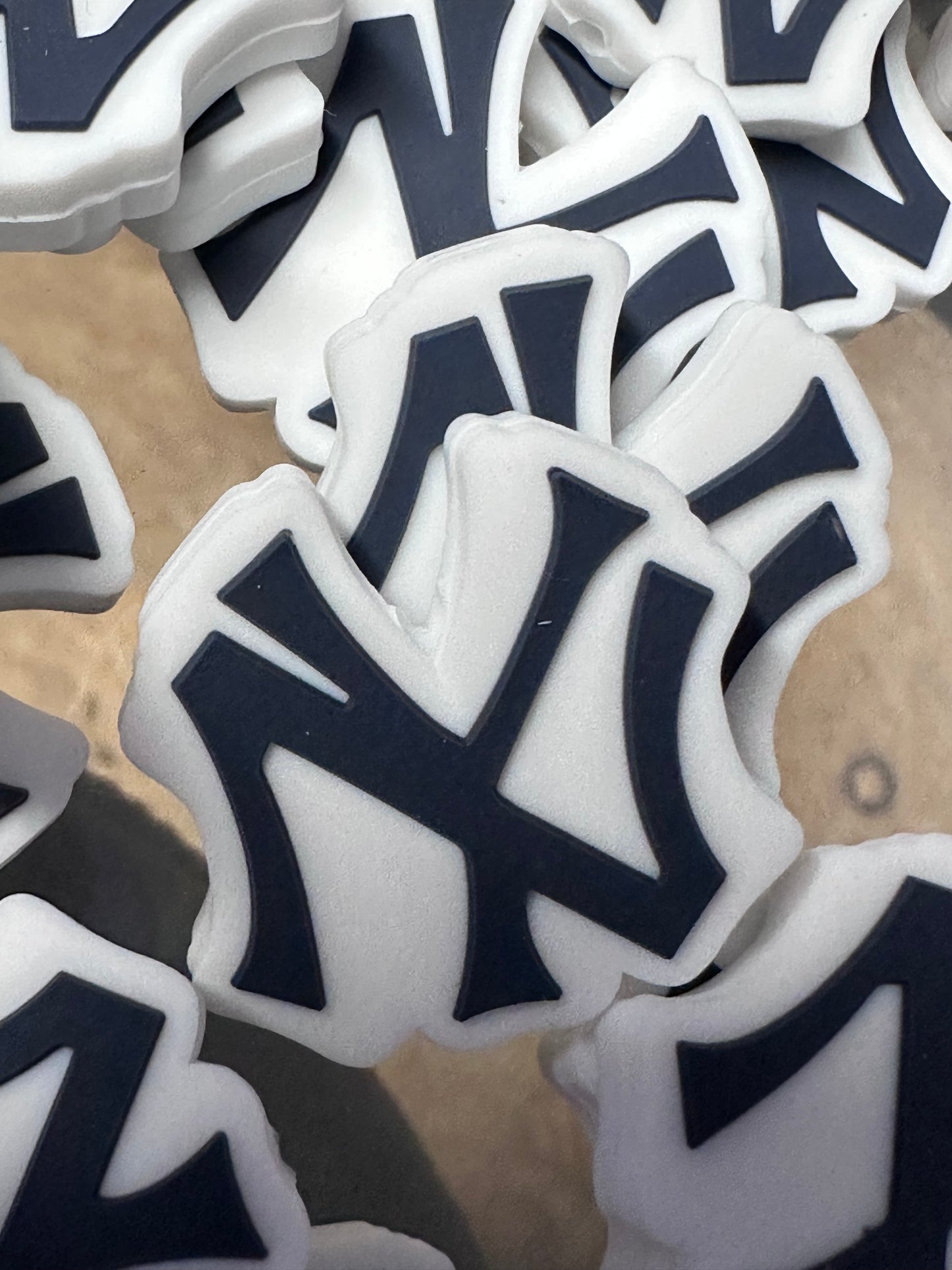 New York Yankees focal bead/ baseball/ Letters NY