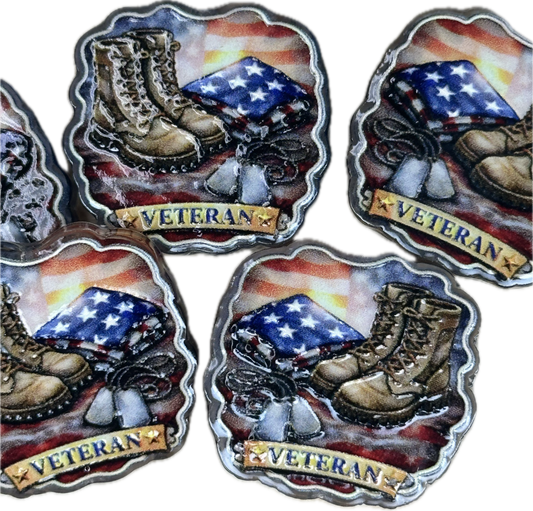MAMA American Flag acrylic focal bead- set of 2/ focal bead/ pen beading / keychain bead/ military/ patriotic