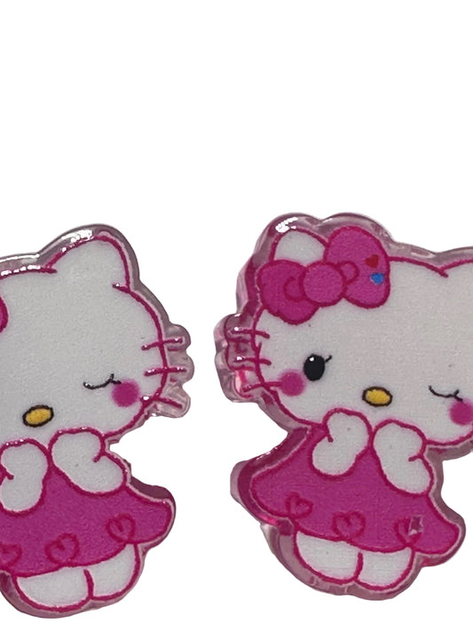 Cat with swim ring acrylic focal bead- set of 2/ focal bead/ pen beading / keychain bead /summer cat