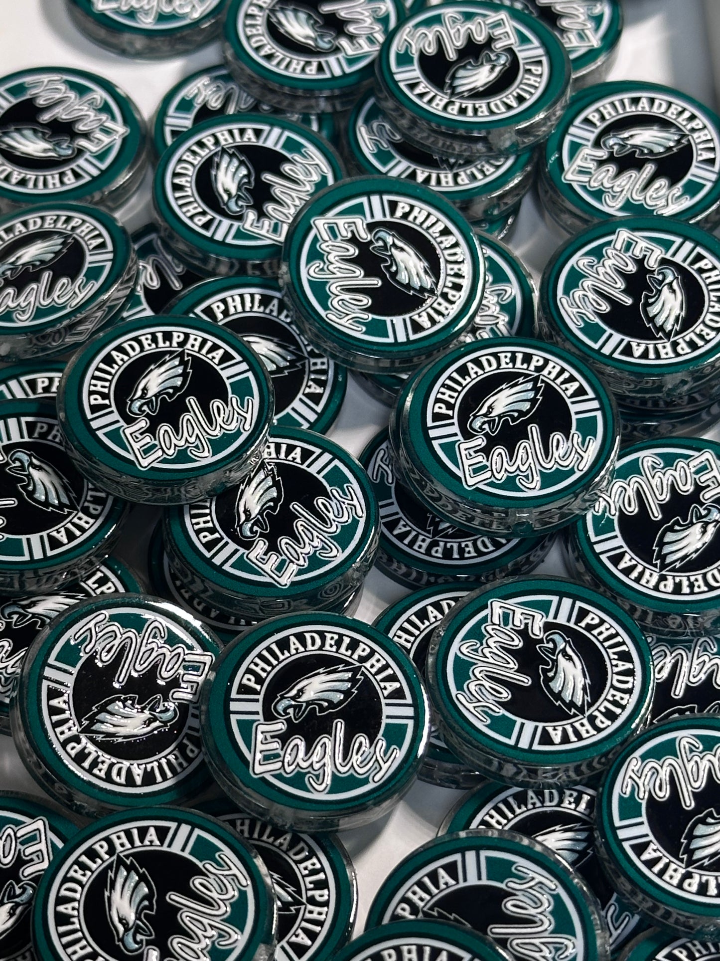 NEW Philadelphia Eagles acrylic focal bead- set of 2/ focal bead/ pen beading / keychain bead /football