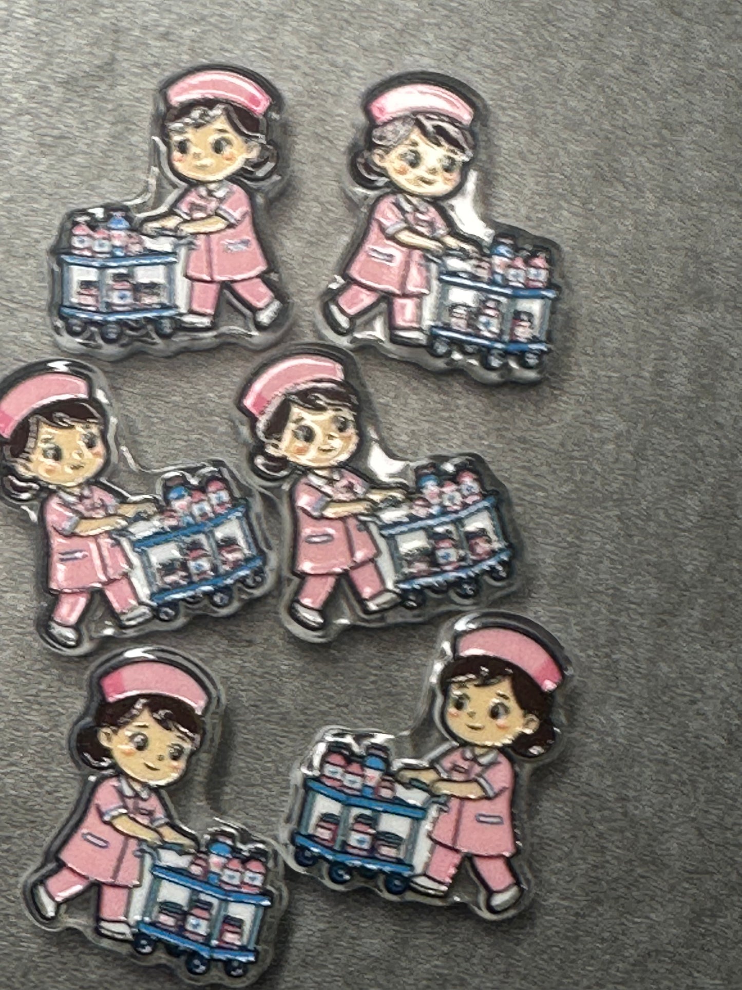 Nurse acrylic focal bead- set of 2/ focal bead/ pen beading / keychain bead/