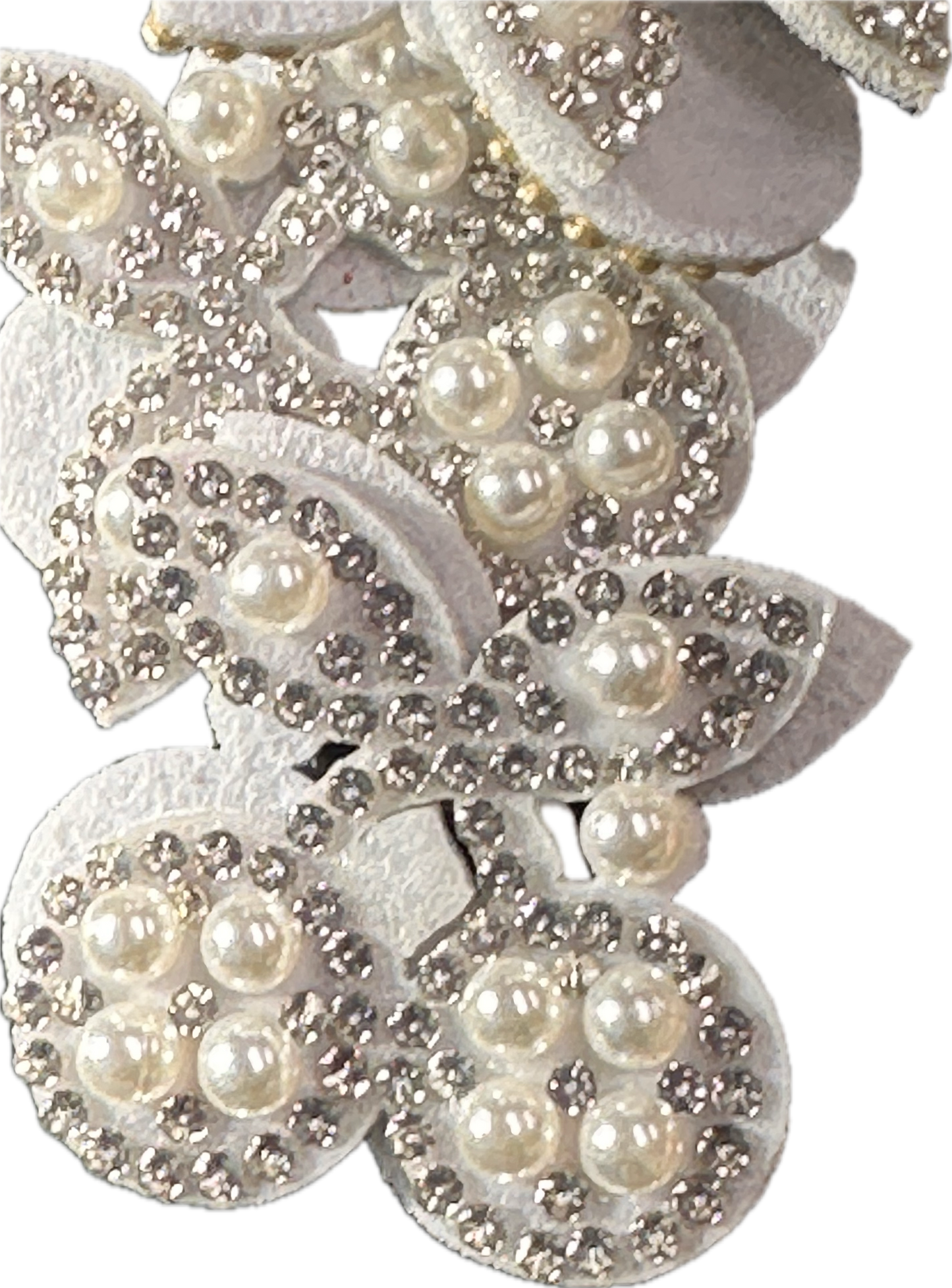 GLUE on Pearl and Rhinestone Cherries Appliques – design – Set of 5 Sparkling Embellishments for Crafts, Headbands, DIY