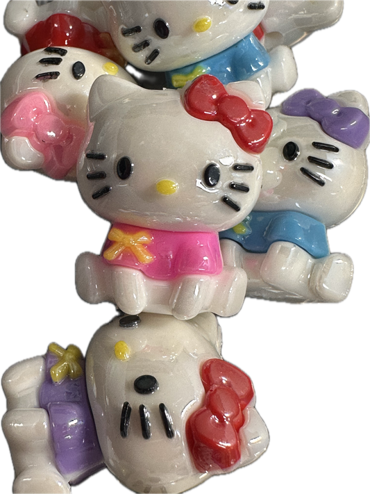 HK Cat acrylic beads/ Three (3) beads included assorted colors/pen beading beads / keychain beads/ DIY/