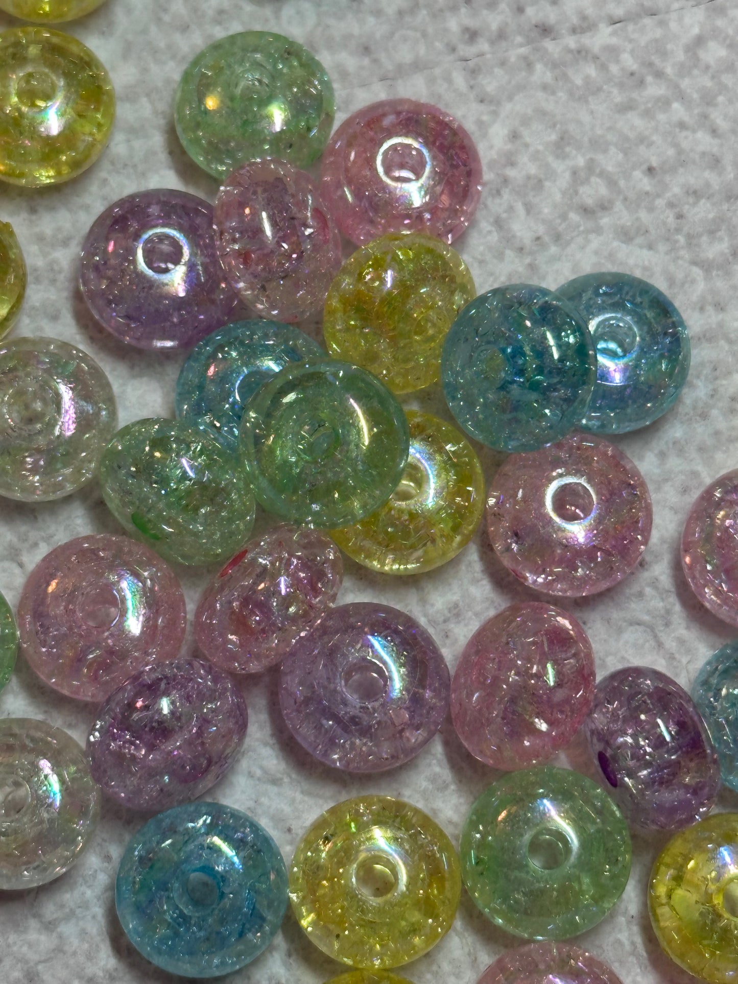 Acrylic spacer beads/ jewelry/ beadable pen beads/ keychain bead/ DIY/ approximately 12mm/ translucent crackle/mixed colors