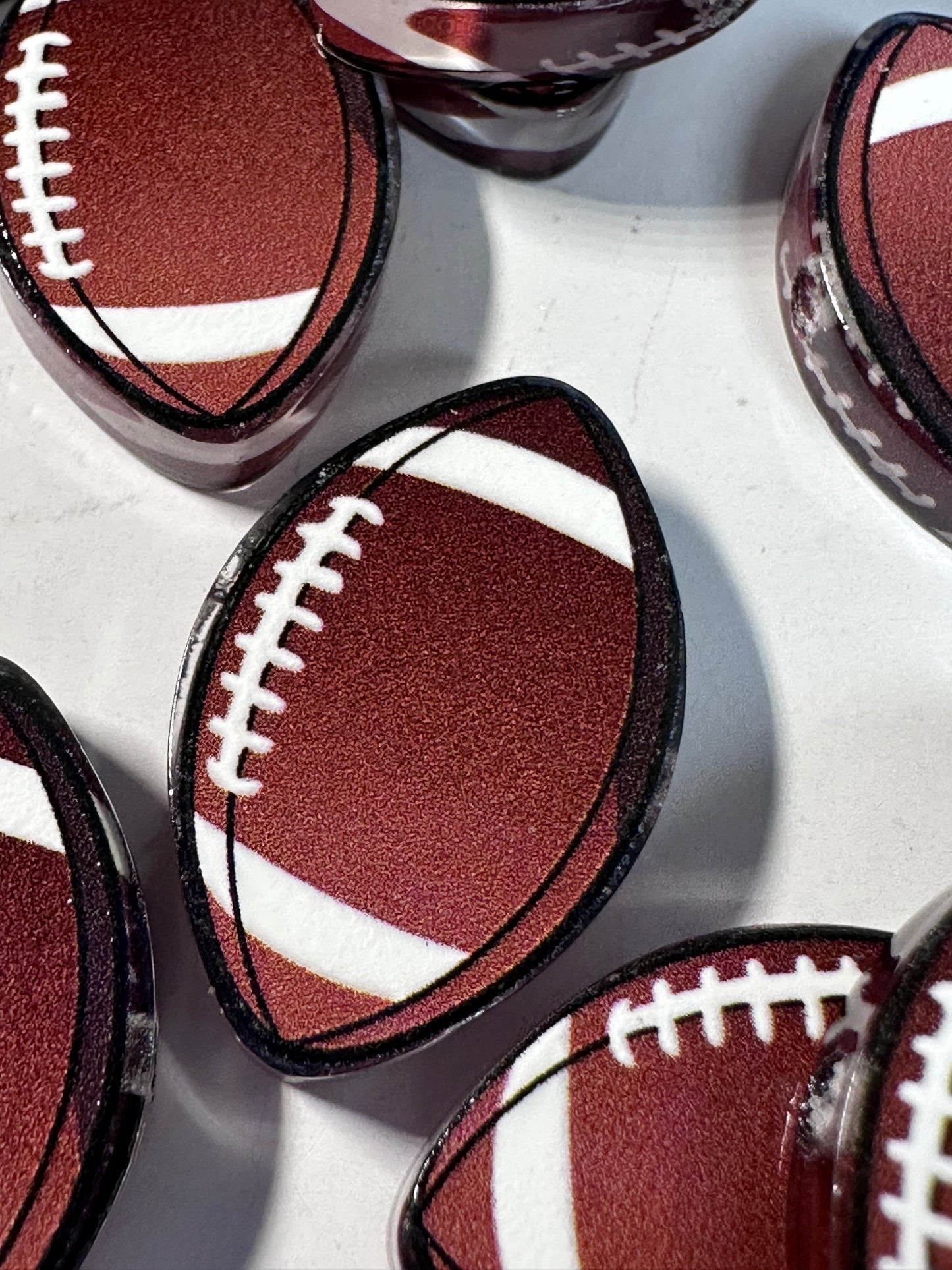 NEW football acrylic focal bead- set of 2/ focal bead/ pen beading / keychain bead