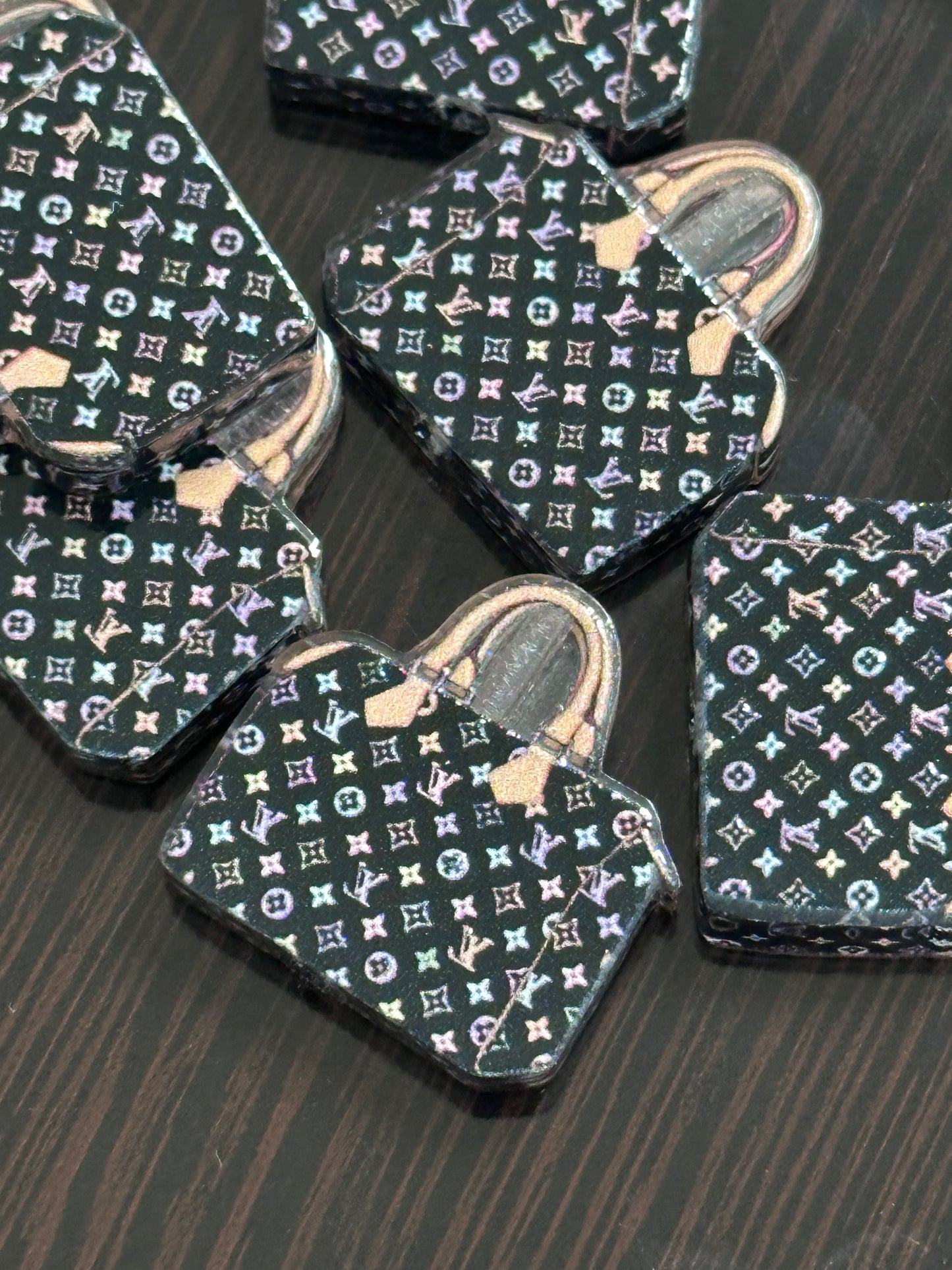 Fancy handbag acrylic focal bead- set of 2/ focal bead/ pen beading / keychain bead/