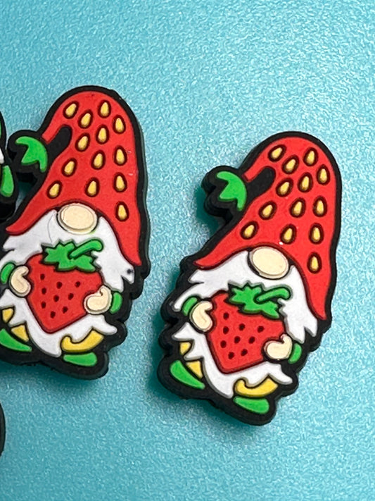 Strawberry gnome Silicone focal bead for pen beading and keychain DIY/ snack food/ Happy gnome