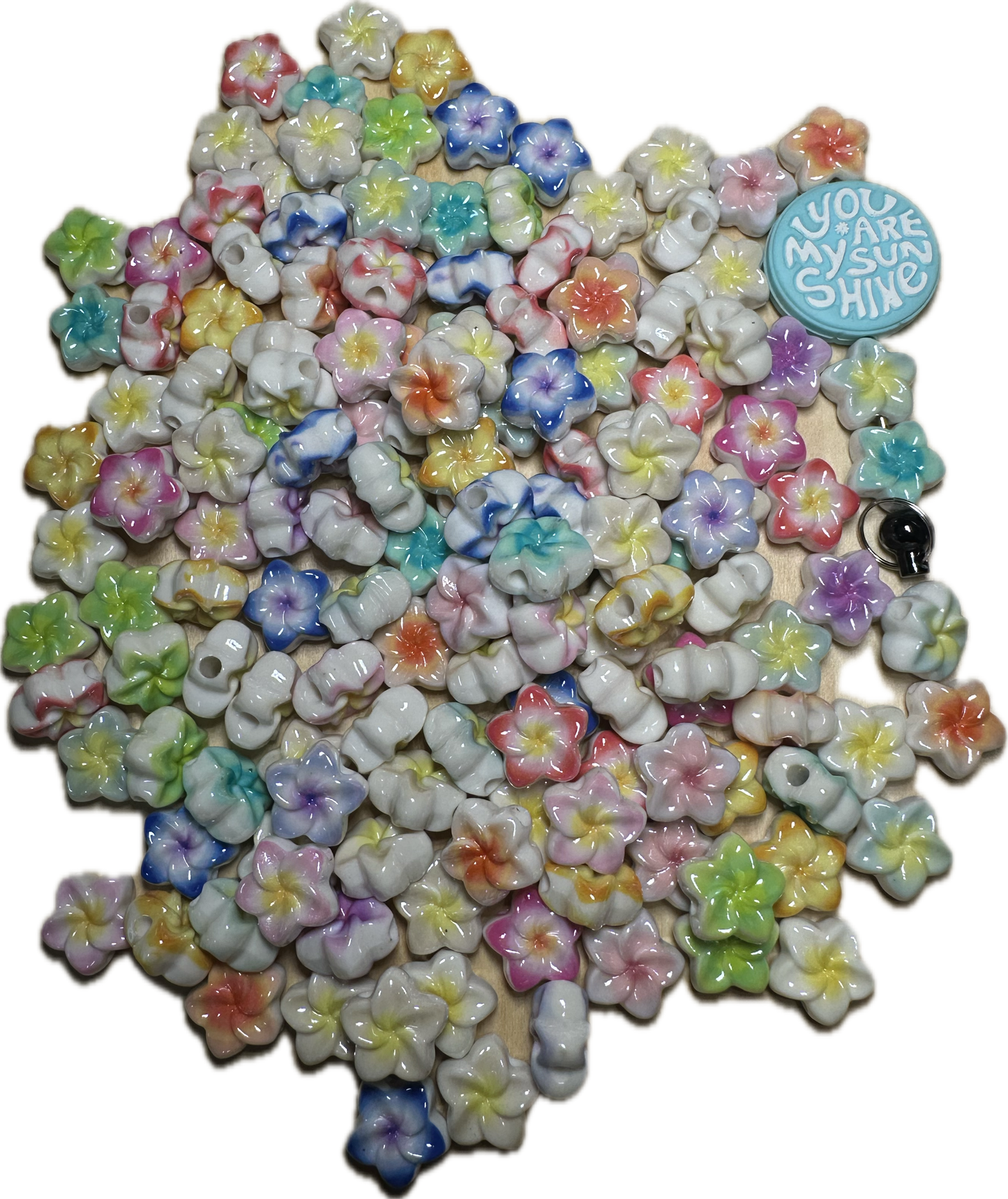 Flower shaped acrylic beads- set of 10 or 20