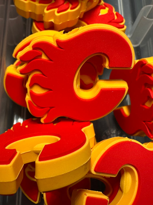 NEW Calgary Flames focal bead / silicone focal/ ice hockey team