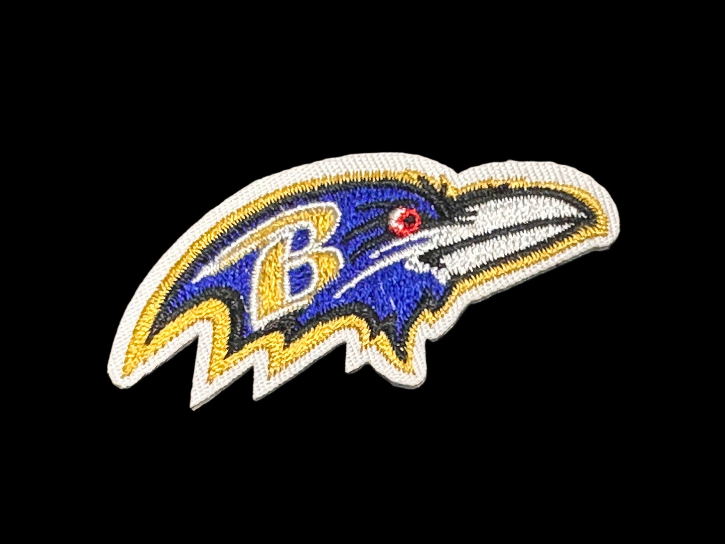 BALTIMORE RAVENS/IRON ON PATCH/ SIZE SMALL/ QUALITY MATERIAL/FABRIC PATCHES/FOOTBALL