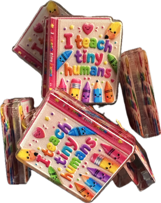 Teacher acrylic focal bead- set of 2/ focal bead/ pen beading / keychain bead/ pre K - kindergarten- elementary school-VPK- teaching