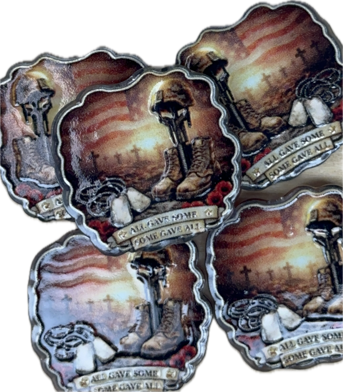 Veteran acrylic focal bead- set of 2/ focal bead/ pen beading / keychain bead/ military/ patriotic / custom bead