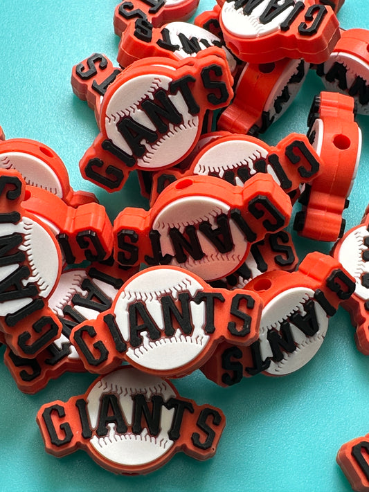 Giants Focal Bead/ beadable pen/ Silicone bead/ keychain bead/baseball