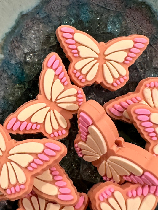 Pink Butterfly focal bead