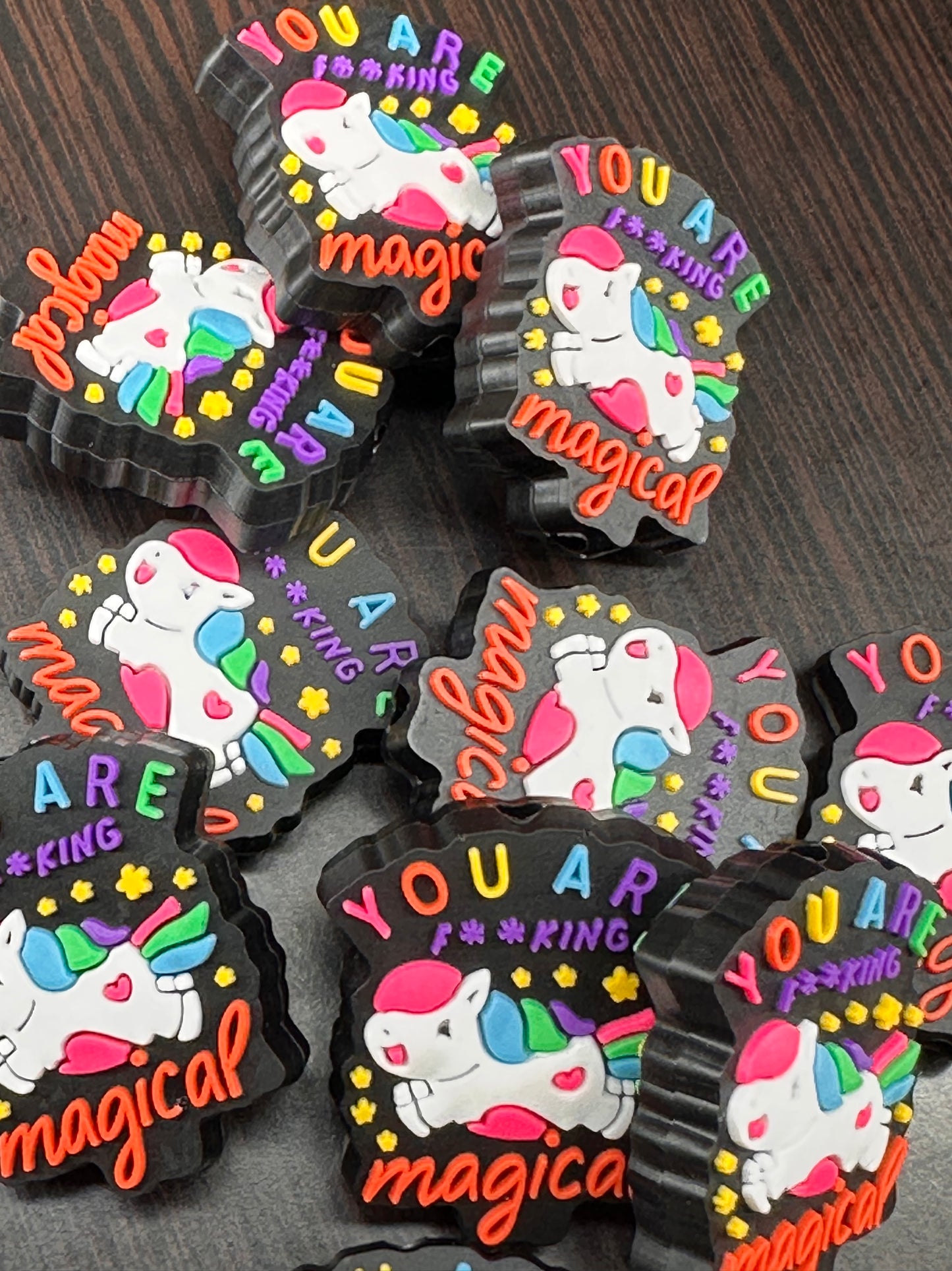 Unicorn Focal Bead/ beadable pen/ Silicone bead/ keychain bead/DIY/unicorn/rainbow