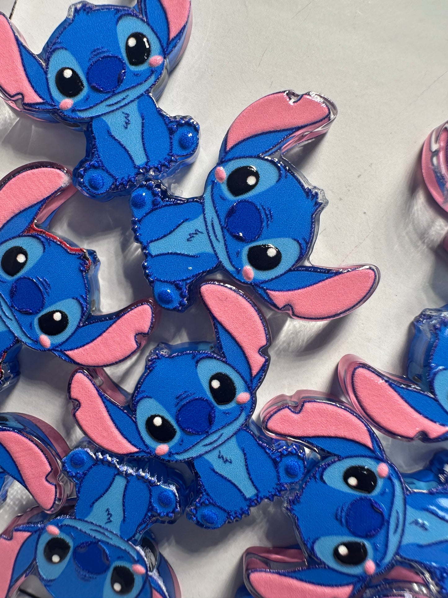 Blue guy alien acrylic focal bead- set of 2/ focal bead/ pen beading / keychain bead