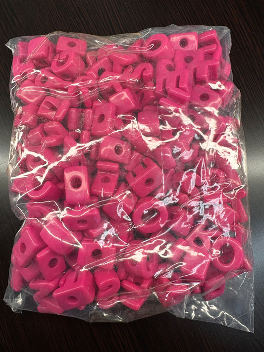 Dark Pink Acrylic Plastic Letter Beads – Bulk Bag of Mixed A–Z Alphabet Beads (Vertical Hole) over 150 mixed colors alphabet