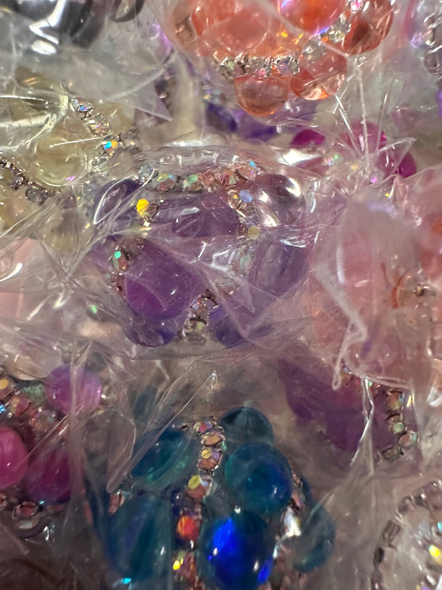 Handmade Rhinestone Accent Bead – Various Colors / elegant handcrafted beads/ pen bead/ bag charm bead