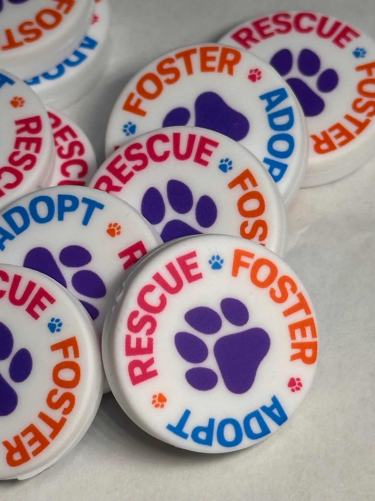 Rescue Foster Adopt Dog/ Focal Bead/ beadable pen/ Silicone  bead/ keychain bead/ puppy/