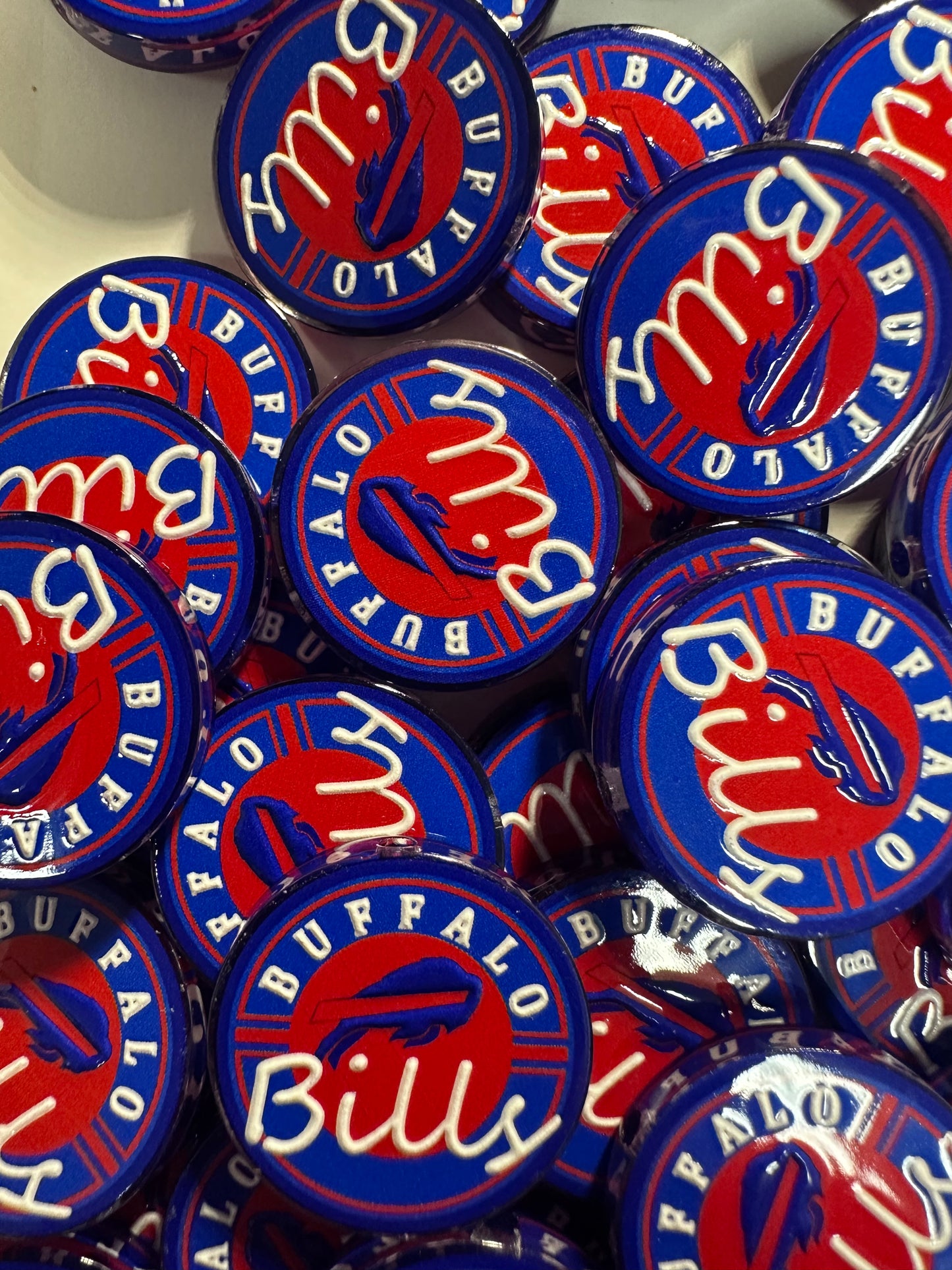 Buffalo Bills acrylic focal bead- set of 2/ focal bead/ pen beading / keychain bead /football